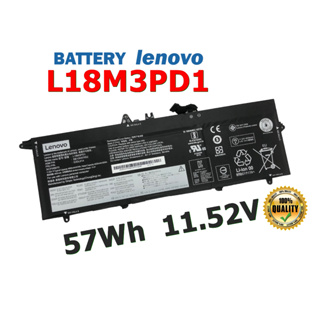 LENOVO แบตเตอรี่ L18M3PD1 ของแท้ (สำหรับ ThinkPad T490S T495S T14S L18L3PD1 L18M3PD2 L18C3PD2) Lenovo Battery เลอโนโว