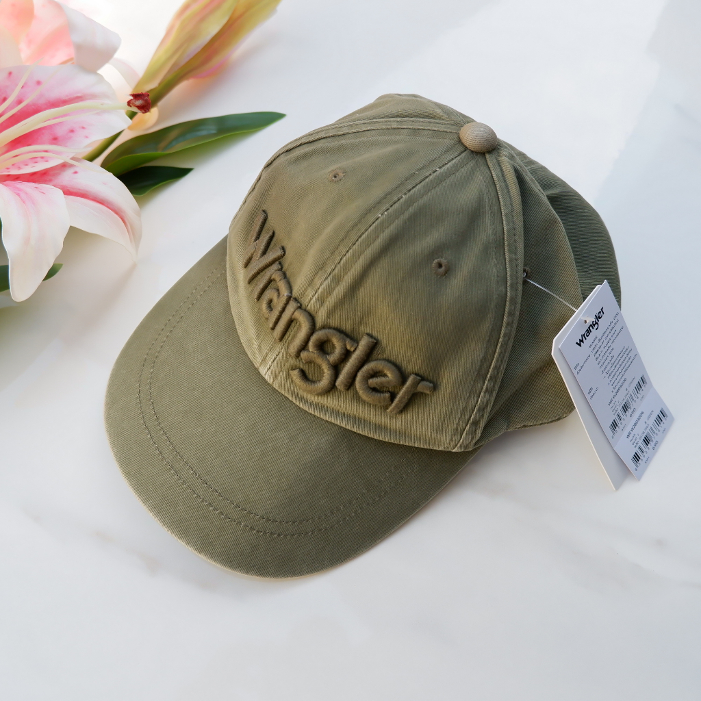 WRANGLER แท้ 100% งานใหม่ ป้ายห้อยครบ หมวก รุ่น WR W2803206 สีเขียวขี้ม้า