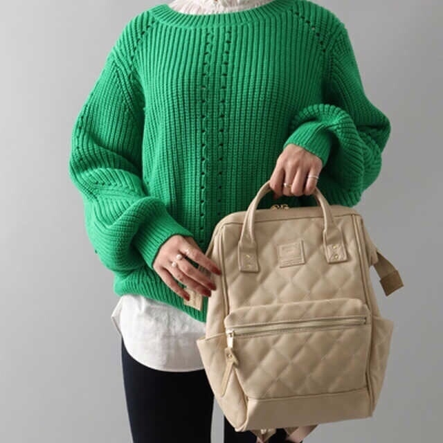 Anello แท้100% (แถมตุ๊กตา) Quilting Backpack PU leather กระเป๋าเป้สะสายหลัง
