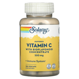 วิตามินซี บัฟเฟอร์ Solaray, Buffered Vitamin C with Bioflavonoid Concentrate, 500 mg, 100 VegCaps