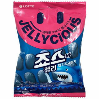 lotte jaws bar jelly เยลลี่กัมมี่ 죠스바맛 젤리셔스 70g