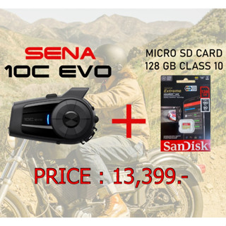 SENA 10C EVO + Micro SD card 128 GB class 10 บันทึกวีดีโอระดับ 4K มีผ่อนชำระ 0% 10 เดือน