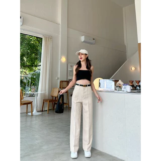ขากระบอกกลางผ้าA80งานซิปหน้าตะขอหน้า✨⛅️🧸