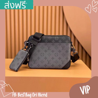 [พรี งานVIP หนังแท้]🔥กระเป๋าสะพายข้างหลุยส์ Trio Messenger❌งานเหมือนสุด❌25cm.🔥ภาพถ่ายงานจริง ทักแชทก่อนกดสั่งซื้อ
