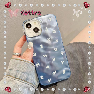 💜Kettra💜ป้องกันการหล่น ขอบเต็ม iPhone 11 14 pro max สีฟ้า ขรุขระ ระลอก เรียบง่าย หวานสวย case for iPhone 12 13