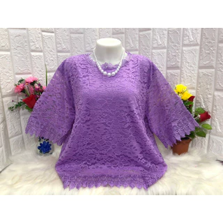 เสื้อลูกไม้ผ้าลื่น ไซส์ใหญ่ ทรงเรียบ รอบอก46-52 นิ้ว