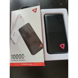 แบตเตอรี่สำรอง 10,000 แอมป์ Powerbank สีดำ