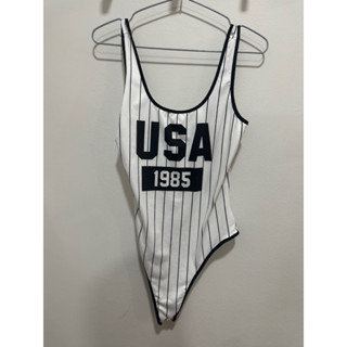 *มือสอง* SHEIN bodysuit ขาวดำ USA sizeM