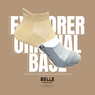 (แพ็ค4/6คู่)ถุงเท้าวิ่ง BELLE รุ่น Explorer พร้อมแถบกันรองเท้ากัด No.1เรื่องความคงทน