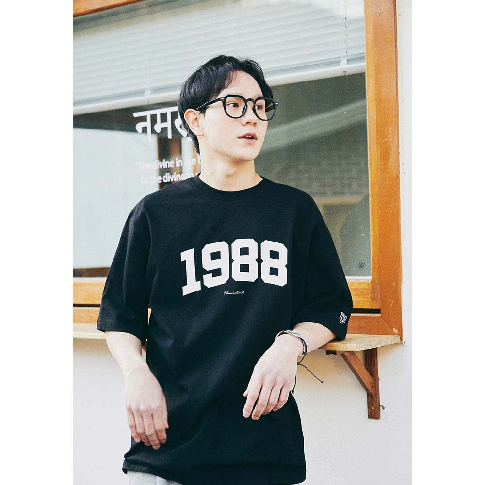 [FLMNT] Oversized 1988 T-Shirts l White / Navy / Black