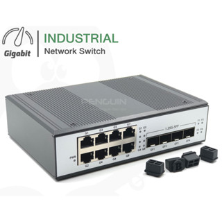 Gigabit Industrial Ethernet Switch / Hub 8 Port + 4 SFP (ประกัน1 ปี)