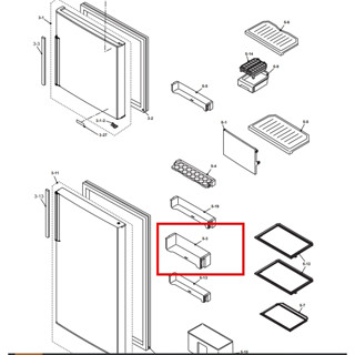 อะไหล่แท้ศูนย์/ชั้นวางขวดน้ำตู้เย็นชาร์ป/ตำแนห่ง5-3/UPOK-A254CBFA/BOTTLE POCKETรุ่นSJ-X300TC-SL SJ-X330TC-SL
