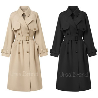 2 สี / XS-XL (พร้อมส่ง) เสื้อโค้ท เทรนช์โค้ท โค้ท รุ่น โค้ทยาว พร้อมเข็มขัด Trench Coat Milanx