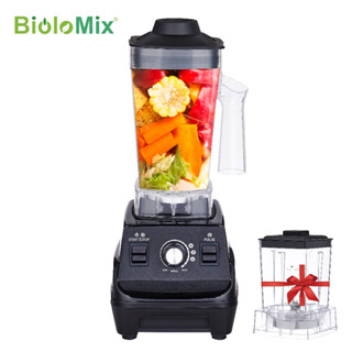 BioloMix 1800W เครื่องปั่นสมูทตี้สูง BPA ฟรี 1.8L และ 0.6L หม้อคู่ความสามารถสูงเครื่องผสมครัวเรือนสูง