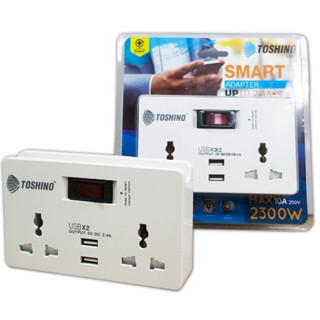 TOSHINO ปลั๊กไฟ SMART ADAPTER TW-2USB UP TO 2.4 A