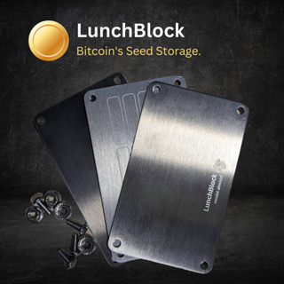 LunchBlock Bitcoin Seed Phrase Storage 12/24 words - แผ่นจดบิทคอยน์ Seed Cryptosteel รองรับทั้ง 12 และ 24 คำ แผ่นจด Seed Phrase ผลิตจากวัสดุแสตนเลส 304 และ อลูมิเนียม