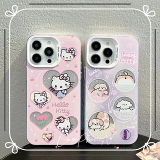 🔥สไตล์ใหม่🔥เคสไอโฟน iphone 11 14 Pro Max คิตตี้สีชมพู สาว ขอบเต็ม ป้องกันการตก เคส iphone 12 13 Pro Case for iPhone