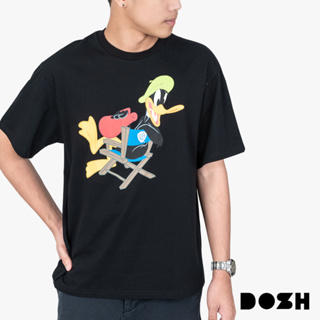 DOSH OVERSIZED SHORT SLEEVE T-SHIRTS WB เสื้อยืดโอเวอร์ไซส์ DWAOMT5004-BL