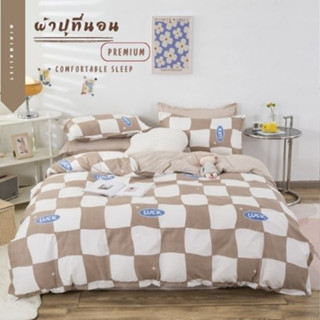 ผ้าปูที่นอนCotton ปลอกหมอน+หมอนข้าง ผ้าปูที่นอน 6ฟุต/5ฟุต/3.5ฟุต เตียงสูงสุด12"