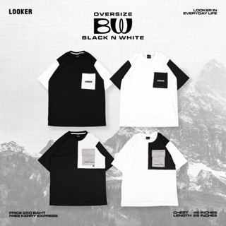 9% Clothing - OVERSIZE  BLACK &amp; WHITE เสื้อยืดOversize ผ้าแมงโก้  (Looker100%)