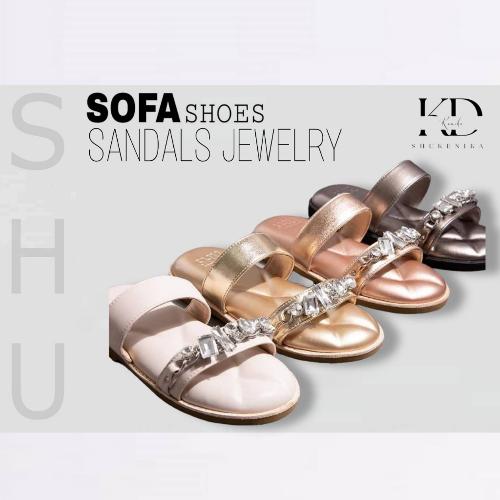 SHU รุ่น SOFASHOES SANDALS JEWELRY (0607) ทรงสวมประดับด้วยคริสตัล รองเท้าเพื่อสุขภาพ