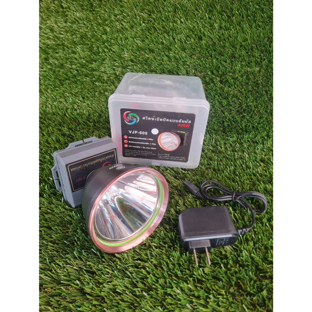 ไฟฉายคาดหัว VJP 609 400w -หลอดไฟLED 400 วัตต์ -หน้าจอกว้าง 10 ซม. -แสงพุ่งไกล 1000 เมตร
