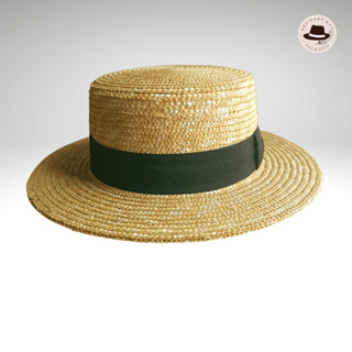 BOATER HAT Brown สายรัดสีดำ 57-58 cm.