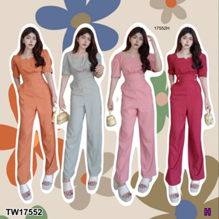 👗Pfashion [ส่งไว!!🚛] P17552 Jumpsuit จั้มสูทขายาวอกย่นจับจีบ