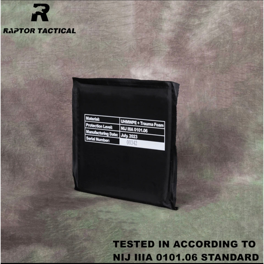 แผ่นเกราะข้าง คู่ NIJ Level IIIA 3A 0101.06 UHMWPE Soft Ballistic Side Panel Two Pieces - Raptor Tac
