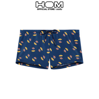 HOM (ออฮ์ม)  รุ่น 402576-I0RA กางเกงว่ายน้ำชายShorts Polyamide ทรงเต็มตัวขาสั้น ปลายขาไม่ม้วน แห้งไว