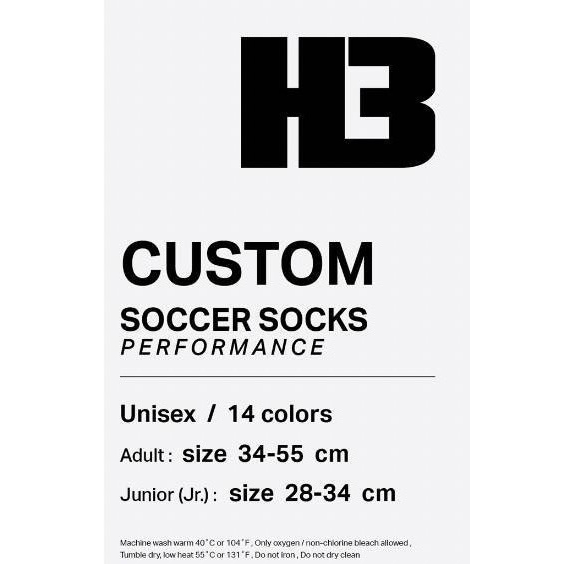 ถุงเท้าฟุตบอลยาว H3 รุ่น standard เด็ก-ผู้ใหญ่ ราคาถูก ใส่สบาย ราคา ถูกที่สุด ดีลบีเคเค แกลเลอรีภาพที่ 9