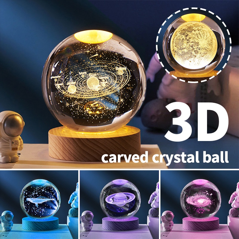 3D Crystal Ball Light ห้องนอนของขวัญวันวาเลนไทน์ครบรอบแต่งงานวันเกิดของขวัญอีสเตอร์