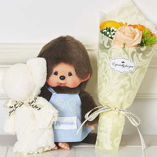 ริบบิ้นของขวัญดอกไม้ Monchhichi เด็กชาย S (สินค้าห่อ)