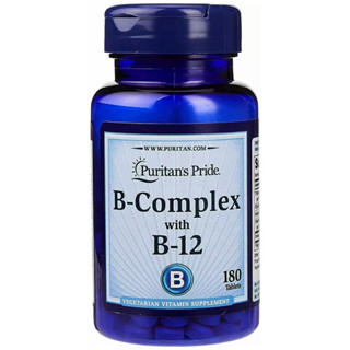 ขวดใหญ่ 180 เม็ด Puritans Pride B-Complex with B-12 วิตามินบีรวม บีคอมเพล็กซ์ บำรุงร่างกายและระบบประสาทค่ะ