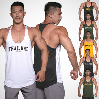 THAILAND เสื้อกล้ามเพาะกายทรงคลาสสิค Bodybuilding Dry Fit Gym Tank Top