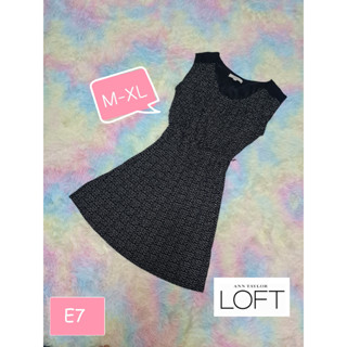 Used🔴ยี่ห้อ Loft ▶️ Dress สีดำ เดนสเอวสม็อค เดรสดำ