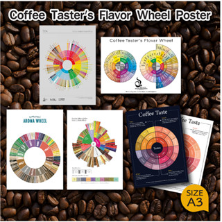 โปสเตอร์ กาแฟ Coffee Tasters Flavor Wheel Poster ตกแต่งร้านกาแฟ แต่งร้านกาแฟ ป้ายร้านกาแฟ ของตกแต่งร้านกาแฟ (A3)