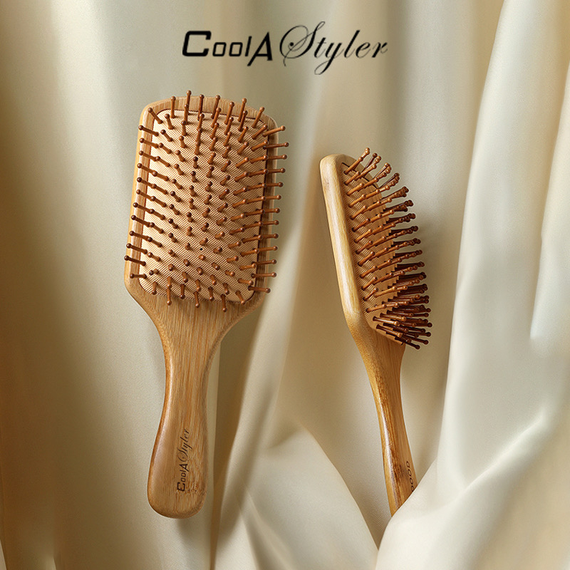 หวี หวีไม้ ลดผมร่วง แปรงหวีผม นวดศีรษะ CoolAstyler Natural Wooden Hair Brush หวีผม หวีแปรง Cool A Styler