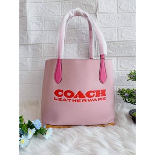 ✅ พร้อมส่ง 👜💕กระเป๋า NEW COACH Kia Tote In Colorblock12" (L)💕 สีสวยหวาน หนังสวยมาก