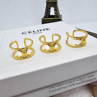 CeIine Triomphe Ring in Brass with Gold Finish แหวนCลีน สัญลักษณ์ Triomphe อะไหล่ทอง  ปรับขนาดได้เอง ใส่แล้วขับสีผิวมาก