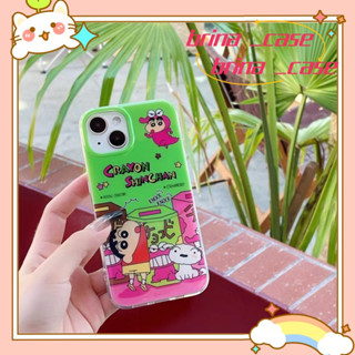 ❤️ส่งของขวัญ❤️ เคสไอโฟน 11 12 13 14 Pro Max เครยอนชินจัง แฟชั่น สไตล์คู่รัก เรียบง่าย การ์ตูน Case for iPhoneป้องกันการต