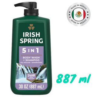 Irish Spring 5 in 1 Mens Body Wash Pump, Body Wash for Men, 30 Oz ( 887 ml).