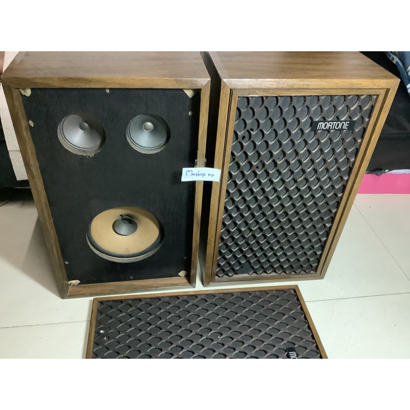 ลำโพงเครื่องเสียงบ้าน ยุค90 มือสอง,ลำโพงเครื่องเสียง mORTone 3 WAY speaker model ms-305 (max input 3