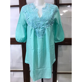 อก 40” เสื้อใส่ลำลองทรงหลวม แขนสามส่วน ใส่เป็นเสื้อคลุมท้องได้ ผ้าโพลีเอสเตอร์เนื้อผ้าเบา (6353) ไม่มีแบรนด์ ของใหม่