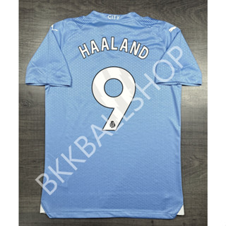 [Player] - เสื้อฟุตบอล แมนซิตี้ Home เหย้า 2023/24 เกรดนักเตะ และเบอร์ชื่อฟอนท์ EPL 9 HAALAND