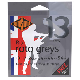 Rotosound สายกีต้าร์ไฟฟ้า ขนาด 0.13-0.54 รุ่น Roto greys (Made in England)