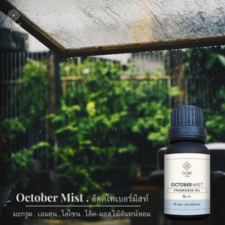 Fragrance Oil กลิ่น October Mist เย็น สดชื่น สงบ | อวล | น้ำมันหอมแบบหยดชนิดเข้มข้น ขนาด 15 ml. พร้อมจุกหยดในตัว