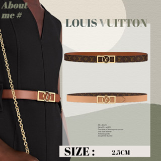 หลุยส์วิตตองแท้  LOUIS VUITTON DAUPHINE 25mm Reversible Belt  แฟชั่นและเอนกประสงค์