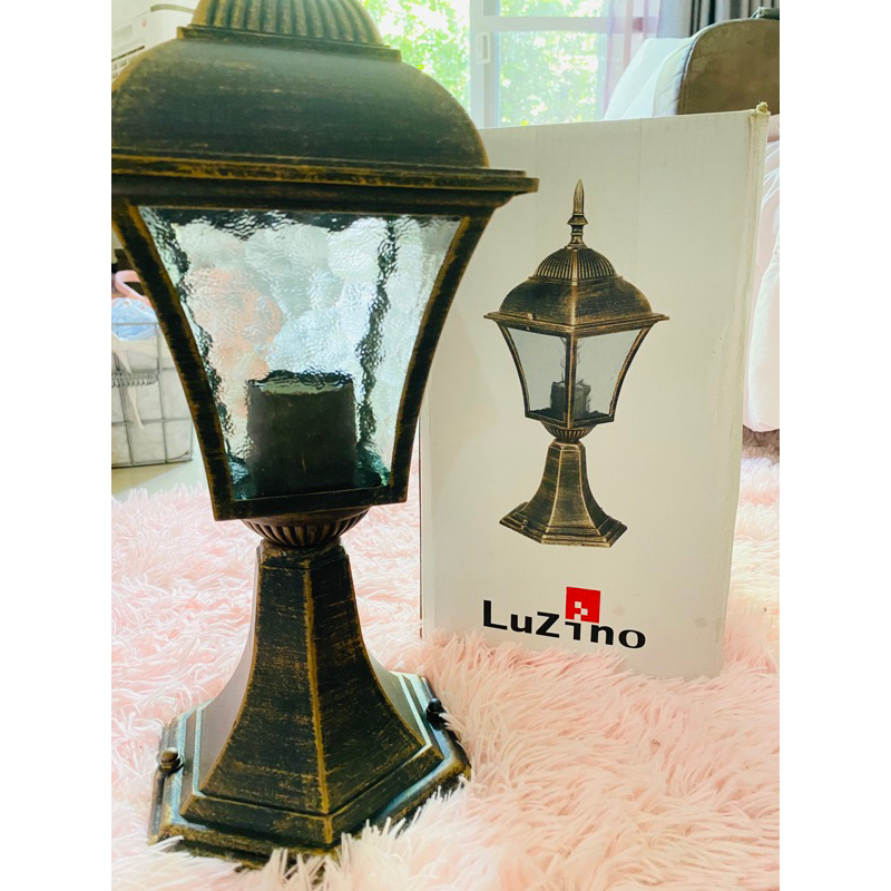 โคมไฟเสา วินเทจ LuZino สีรมควัน