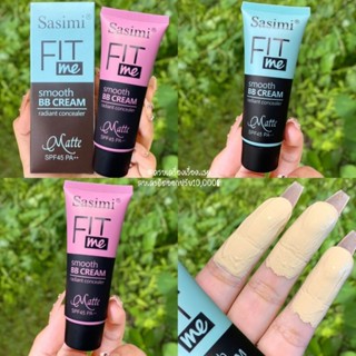 รองพื้นเนื้อแมท รองพื้นฟิตมี Sasimi​ Fit me Foundation​ รองพื้นอับดับ 1 คุมมัน ปกปิ​ดรอย​ดำ​ รอย​สิว​ กันน้ำ กัน​เหงื่อ​